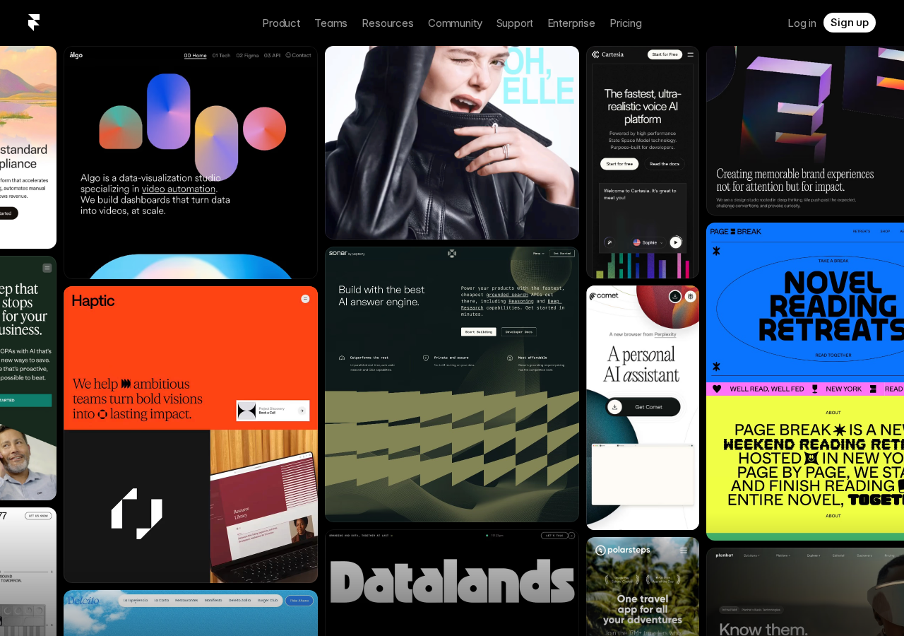 Framer visual editor with AI-generated page